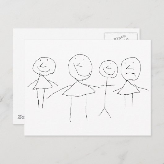 Carte Postale Chiffres 4 bâtons (Devant / Derrière)