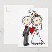 Carte Postale Chiffres de bâton de mariée et de chambre Ajouter  (Devant / Derrière)