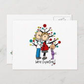 Carte Postale Chiffres de bâton Fille des parents attendus (Devant / Derrière)