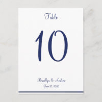 Chiffres de table des Mariages nautiques blancs