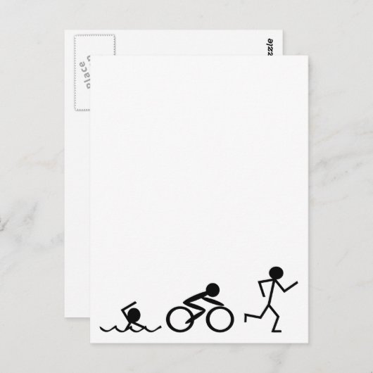 Carte Postale Chiffres des bâtons de triathlon (Devant / Derrière)