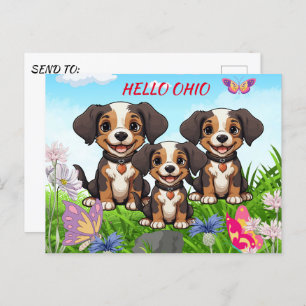 Carte postale Chig Groomer Happy Puppies