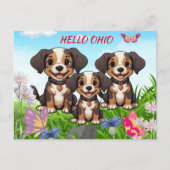 Carte postale Chig Groomer Happy Puppies (Devant)