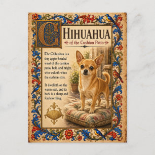 Carte Postale Chihuahua, Art du Bestiaire Médiéval