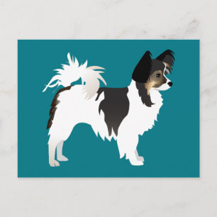 Carte Postale Chihuahua aux cheveux longs ou Papillon Conception