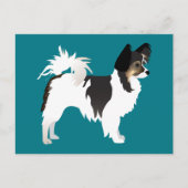 Carte Postale Chihuahua aux cheveux longs ou Papillon Conception (Devant)