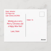 Carte Postale Chihuahua Chien à Santa Hat Noël (Dos)