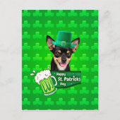 Carte Postale Chihuahua Chien Chiot Chiot St. Patrick's Day Clov (Devant)