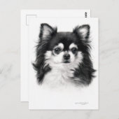 Carte Postale Chihuahua Chien Peint À La Main (Devant / Derrière)