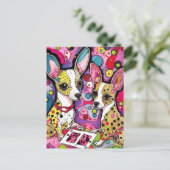 Carte Postale Chihuahua Chiens Colorful Collage (Debout devant)