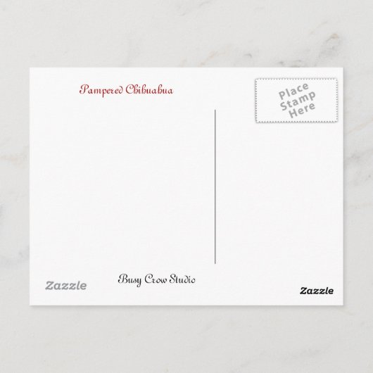 Carte Postale Chihuahua choyé (Dos)