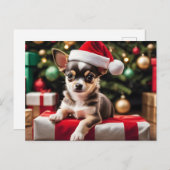 Carte Postale Chihuahua Christmas Puppy (Devant / Derrière)