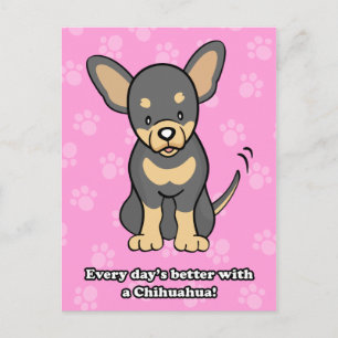 Carte postale Chihuahua de mignonne caricature
