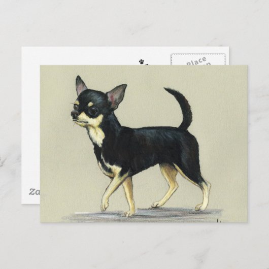 Carte postale "Chihuahua" Dog Art (Devant / Derrière)