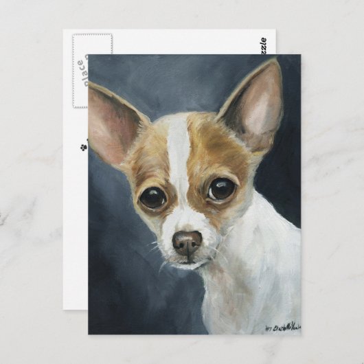 Carte postale "Chihuahua" Dog Art (Devant / Derrière)