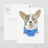 Carte postale Chihuahua Dog Watercolor (Devant / Derrière)