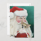 Carte postale Chihuahua et Père Noël (Devant / Derrière)