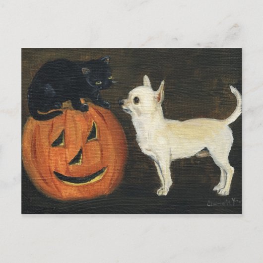 Carte postale "Chihuahua Halloween" Reproduction d (Devant)