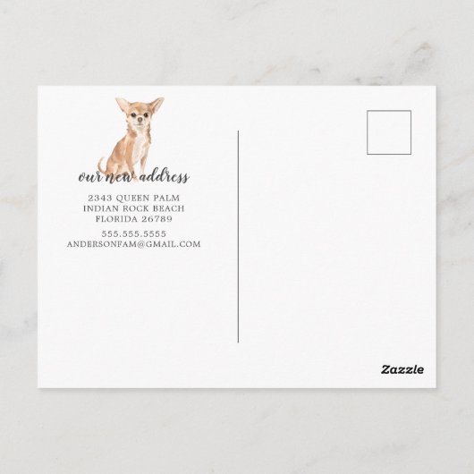 Carte postale Chihuahua Moving Faire-part (Dos)