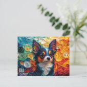 Carte Postale Chihuahua Papier Quitter Art Chien Portrait (Debout devant)