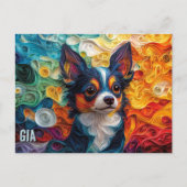 Carte Postale Chihuahua Papier Quitter Art Chien Portrait (Devant)