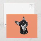 Carte Postale Chihuahua peint à la main (Devant / Derrière)
