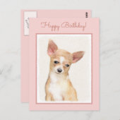 Carte Postale Chihuahua Peinture - Cute Original Chien Art (Devant / Derrière)