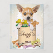 Carte Postale Chihuahua Posé avec Cookie Jar (Devant)