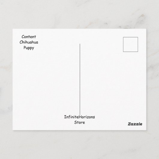 Carte postale Chihuahua Puppy (Dos)