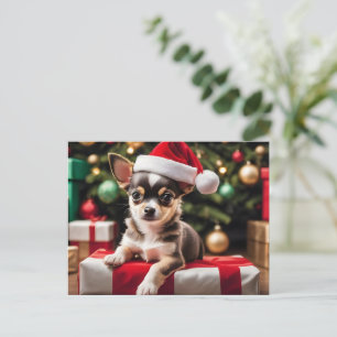 Carte Postale Chihuahua Puppy de Noël