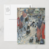 Carte Postale Childe Hassam - Drapeaux sur la Cinquième Avenue H (Devant / Derrière)