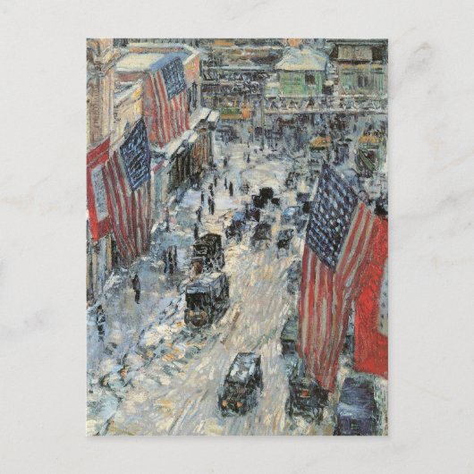 Carte Postale Childe Hassam - Drapeaux sur la Cinquième Avenue H (Devant)