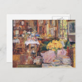 Carte Postale Childe Hassam - La salle des fleurs (Devant / Derrière)