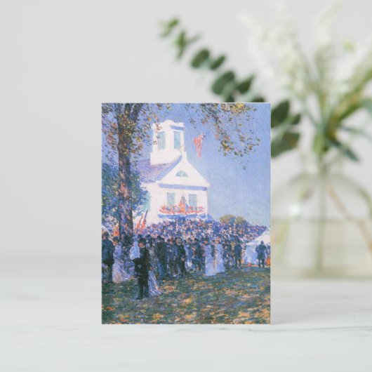 Carte Postale Childe Hassam - Récolte dans un village de New Eng (Debout devant)