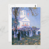 Carte Postale Childe Hassam - Récolte dans un village de New Eng (Devant / Derrière)