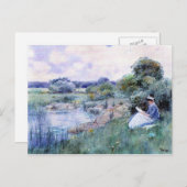 Carte Postale Childe Hassam - Une femme en train de lire (Devant / Derrière)