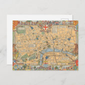 Carte Postale Children's Map of London, Angleterre (Devant / Derrière)