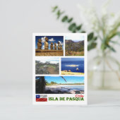 Carte Postale Chili - Île de Pâques - Mosaïque - (Debout devant)