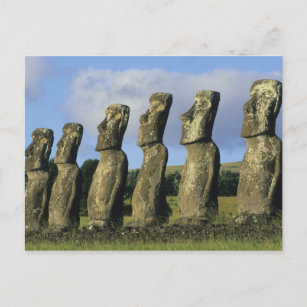 Carte Postale Chili, Île de Pâques, Rapa Nui, Ahu Akivi