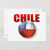 Carte Postale Chili logo football drapeau de l'équipement chilie (Devant / Derrière)