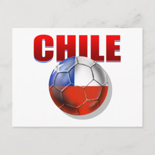 Carte Postale Chili logo football drapeau de l'équipement chilie