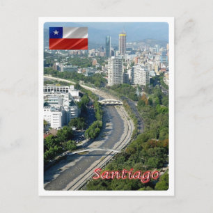 Carte Postale Chili - Santiago - Rio Mapocho -