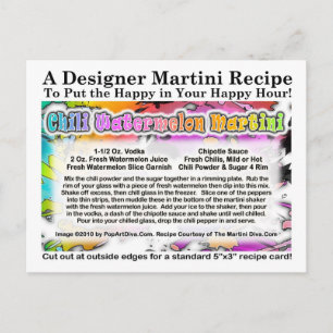 Carte postale Chili Watermelon Martini Recette