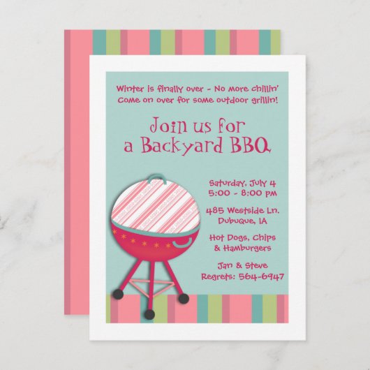 Carte postale Chill & Grill (Devant / Derrière)