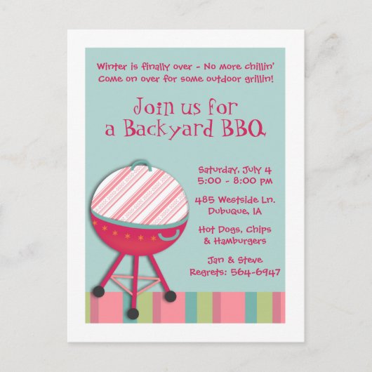 Carte postale Chill & Grill (Devant)