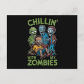 Carte Postale Chillin Avec Mes Zombies Halloween Garçons Enfants (Devant)