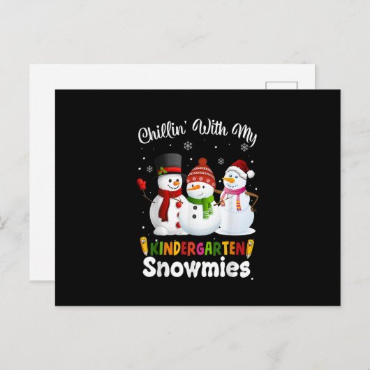 Carte Postale Chillin Avec Mon Jardin D'Enfants Neiges Noël Te (Devant / Derrière)