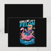 Carte Postale Chillin Comme Un Felon Trump Pour Le Président 202 (Devant / Derrière)