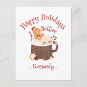 Carte Postale Chillin' Noël Chocolat chaud et pain d'épices (Devant)