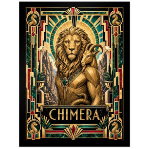 Carte Postale Chimère, Art Déco Mythique